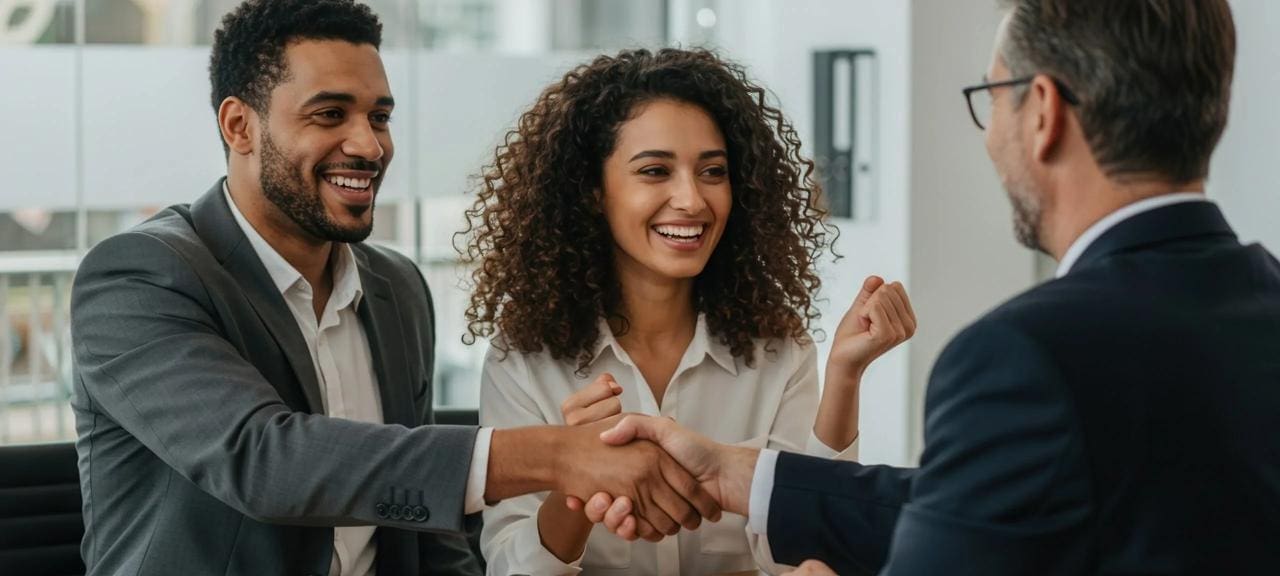 Business Consultant Meeting with a Couple Business Owners