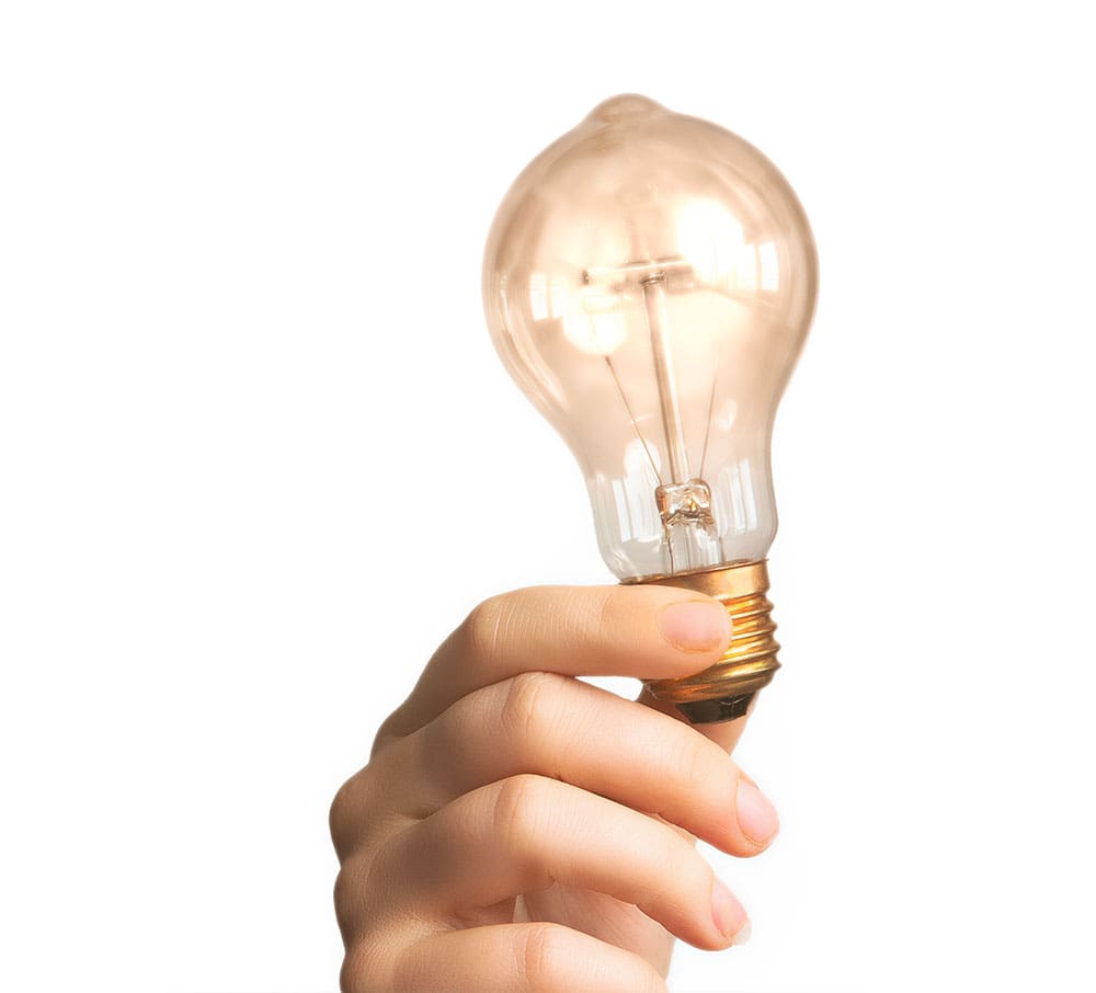 Lightbulb representing new ideas for business growth
