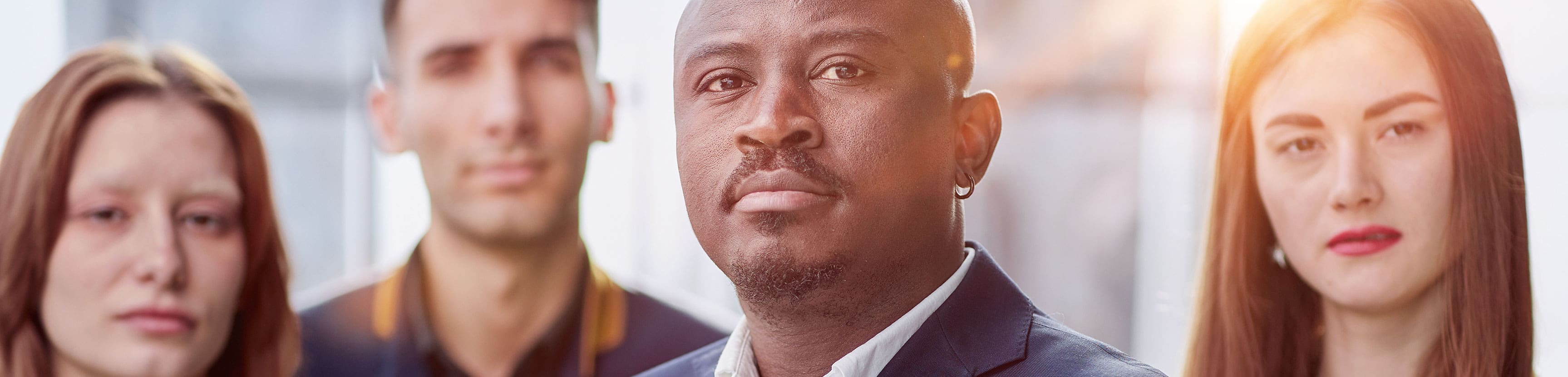 Business leader practicing stress management in a modern office